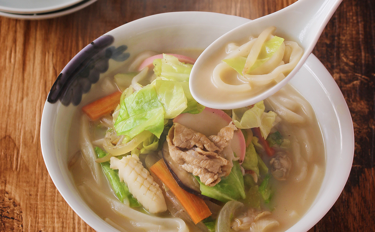 ちゃんぽん風豆乳うどん｜豆乳レシピ｜マルサンアイのお料理レシピ