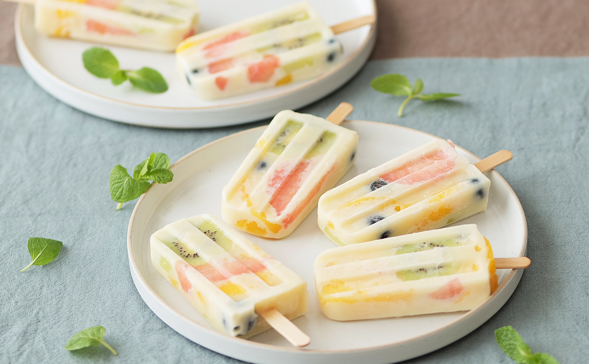 ミックスフルーツの豆乳アイスキャンディー｜豆乳レシピ｜マルサンアイ