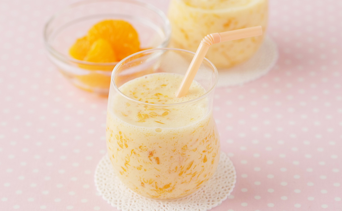 ミキサーなし！もみもみ豆乳みかんスムージー｜豆乳レシピ｜マルサン