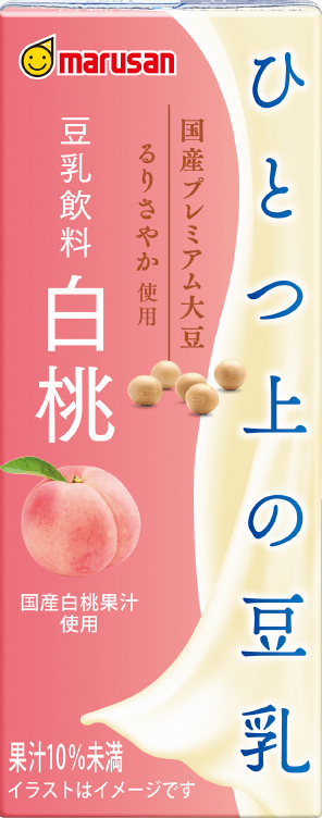 ひとつ上の豆乳 白桃500ml パッケージ