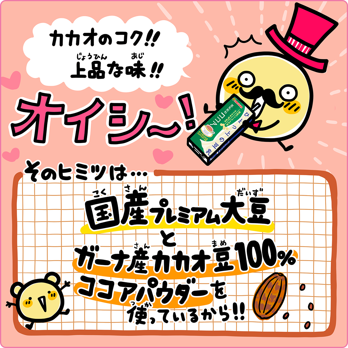 マルサンアイのひとつ上の豆乳 ココア200ml 03