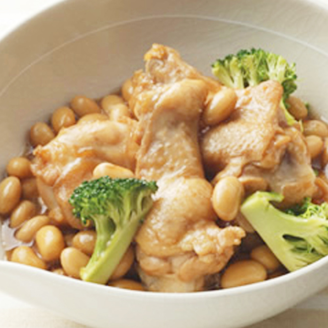 鶏手羽元と大豆のさっぱり煮