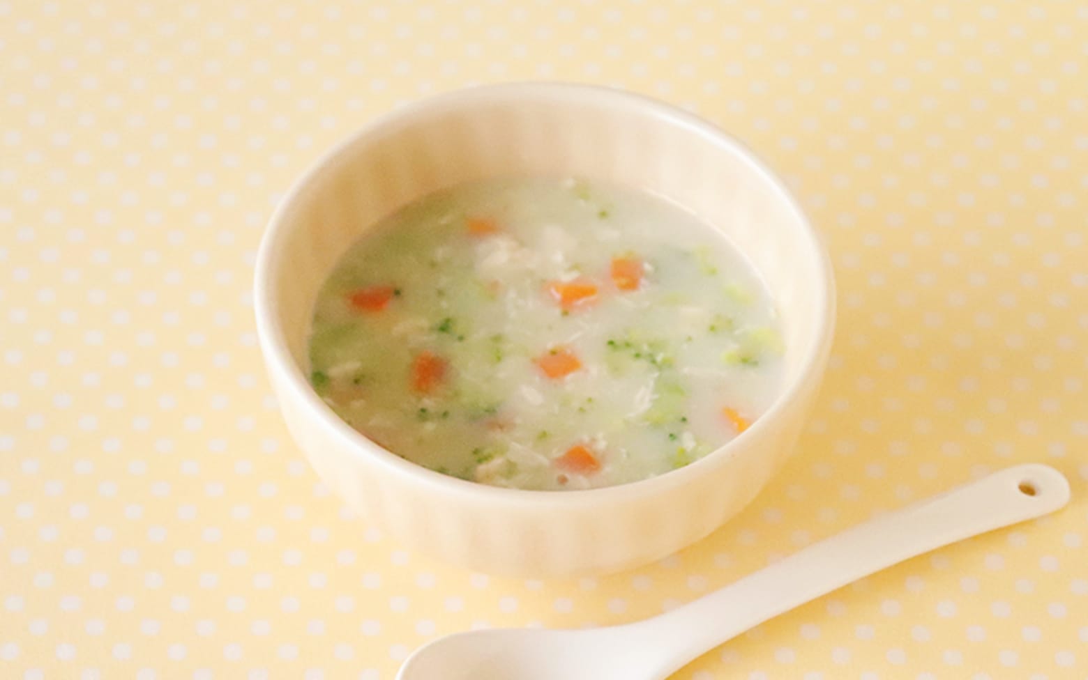 画像：【離乳食中期】ささみとブロッコリーの豆乳シチュー