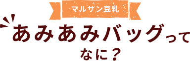 マルサン豆乳あみあみバッグってなに?